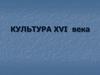 Культура XVI века