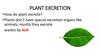 Plant excretion