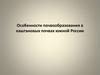 Особенности почвообразования в каштановых почвах южной России