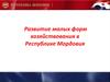 Развитие малых форм хозяйствования в Республике Мордовия