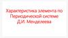 Характеристика элемента по Периодической системе Д.И. Менделеева