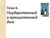 Государственный и муниципальный долг. (Лекция 6)