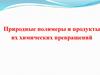 Природные полимеры и продукты их химических превращений