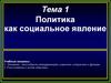 Политика как социальное явление