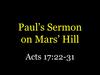 Paul’s Sermon on Mars’ Hill