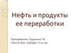 Нефть и продукты ее переработки