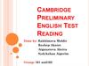 Cambridge Preliminary English Test Reading