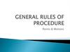 General rules of procedure