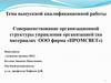 Совершенствование организационной структуры управления организацией, ООО фирма «ПРОМСВЕТ»