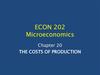 Microeconomics. The costs of production. Chapter 20 Microeconomics. The costs of production. Chapter 20