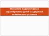 Психолого-педагогическая характеристика детей с задержкой психического развития