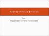 Корпоративные финансы. Структура капитала корпорации