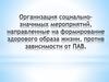 Организация социально-значимых мероприятий, направленные на формирование здорового образа жизни, против зависимости от ПАВ