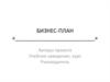Бизнес-план. Шаблон