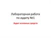 Лабораторная работа по аудиту №1. Аудит основных средств