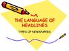The language of headlines. Types of newspapers
