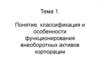 Понятие, классификация и особенности функционирования внеоборотных активов корпорации