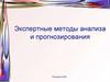 Экспертные методы анализа и прогнозирования