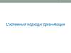 Системный подход к организации