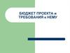 Бюджет проекта и требования к нему
