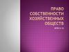 Право собственности хозяйственных обществ