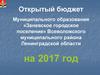 Открытый бюджет Муниципального образования «Заневское городское поселение» Всеволожского муниципального района на 2017 год