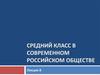 Средний класс в современном российском обществе