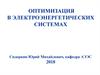 Оптимизация в электроэнергетических системах