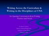 Writing Across the Curriculum & Writing in the Disciplines at UNA
