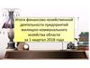 Итоги финансово-хозяйственной деятельности предприятий жилищно-коммунального хозяйства области за 1 квартал 2018 года