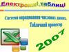 Електронні таблиці. Системи опрацювання числових даних. Табличний процесор