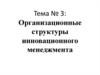 Организационные структуры инновационного менеджмента