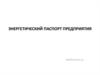 Энергетический паспорт предприятия