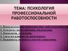 Психология профессиональной работоспособности