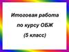 Итоговая работа по курсу ОБЖ (5 класс)