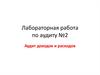 Лабораторная работа по аудиту №2. Аудит доходов и расходов