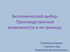 Экономический выбор. Производственные возможности и их граница