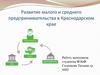 Развитие малого и среднего предпринимательства в Краснодарском крае