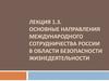 Основные направления международного сотрудничества России в области безопасности жизнедеятельности
