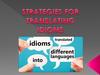 Strategies for translatilg idioms