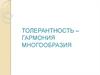 Толерантность – гармония многообразия