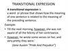 Transitional expression