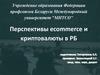 Перспективы ecommerce и криптовалюты в РБ