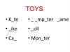 Toys (lesson 16)