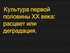 Культура первой половины XX века: расцвет или деградация