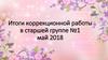 Итоги коррекционной работы в старшей группе №1 май 2018