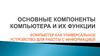 Основные компоненты компьютера и их функции
