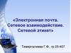 Электронная почта. Сетевое взаимодействие. Сетевой этикет