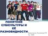 Понятние субкультуры и её разновидности