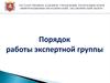 Порядок работы экспертной группы